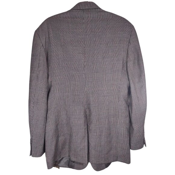 Men's 45R Brooks Brothers 346 Gray Glen Plaid 100% Lambswool Sport Coat Blazer - Picture 4 of 8